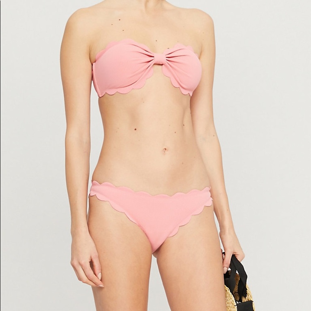 Marysia strapless scalloped bikini top and bottom